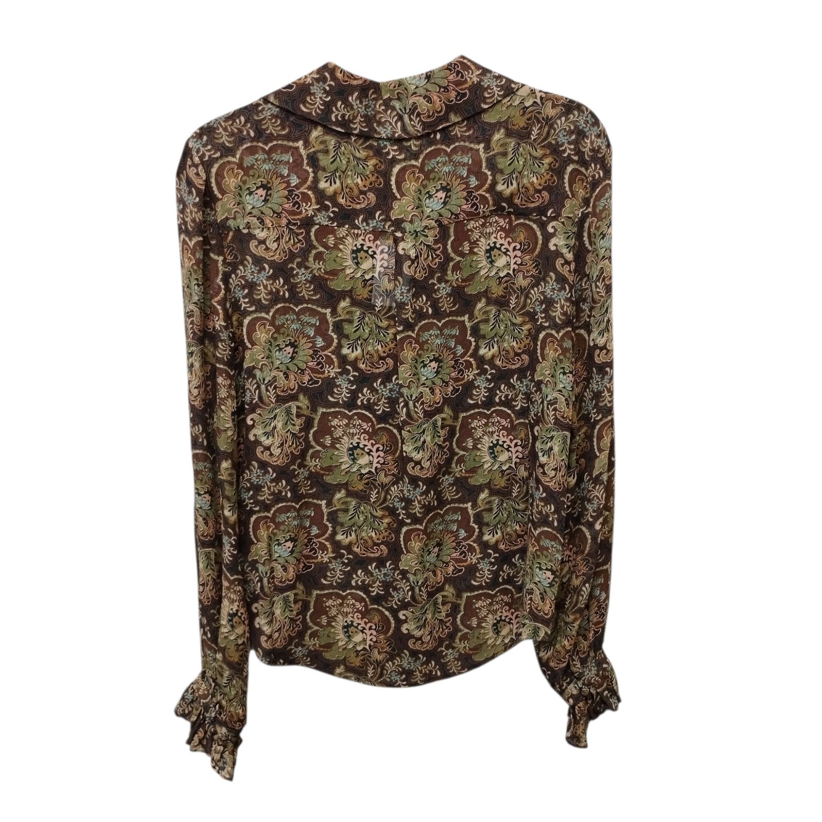 Nwt Paige Forest Fairy Grunge Floral Silk Button Up Top Small Whimsical Boho — image 2 of 7
